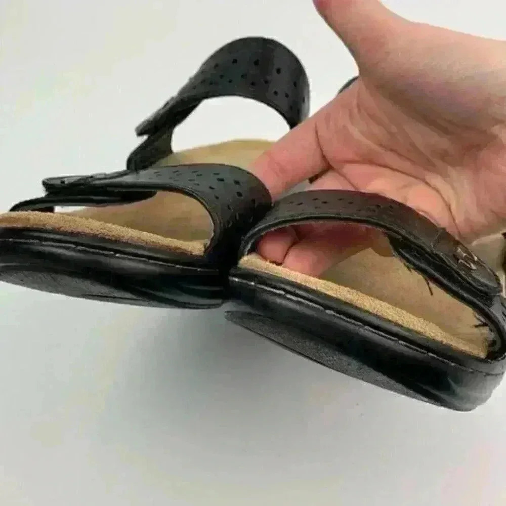 Pierre Dumas sandals size 10 black sticky strap - Picture 8 of 8